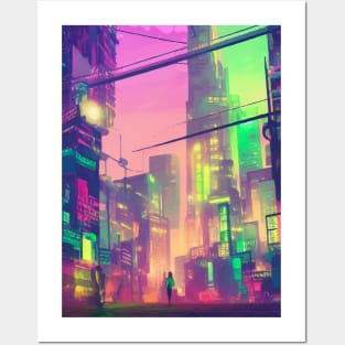 Japan Neon City Lights Posters and Art